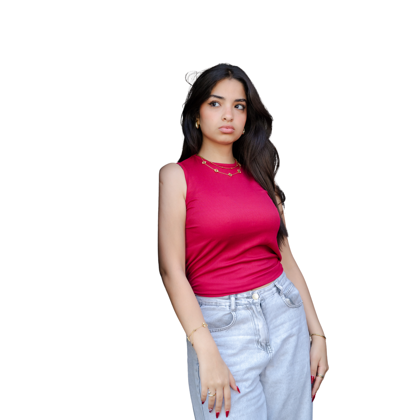 Crewneck Soft  Ribbed Tank Top