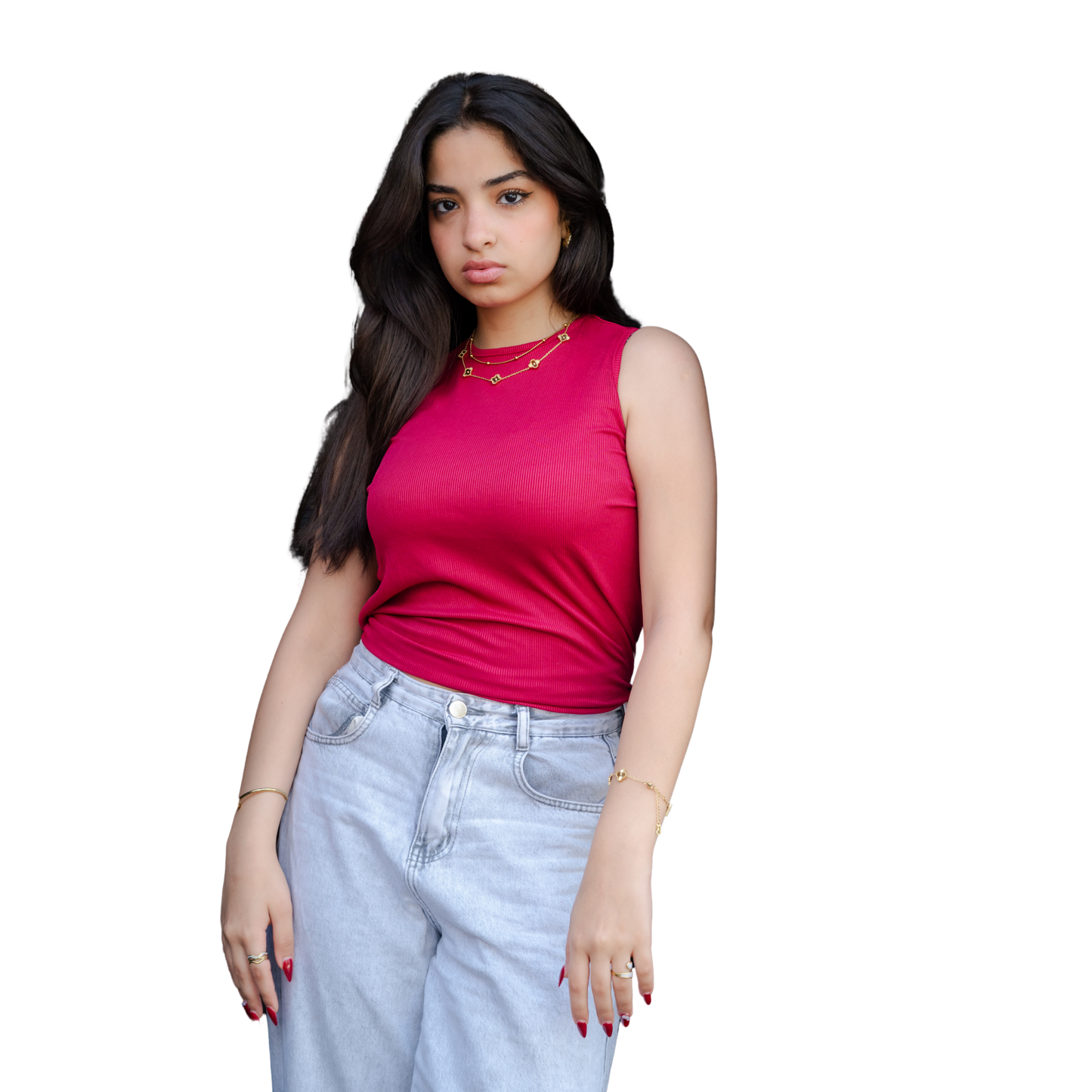 Crewneck Soft  Ribbed Tank Top