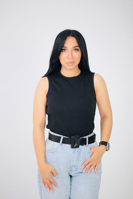 Crewneck Ribbed Tank Top