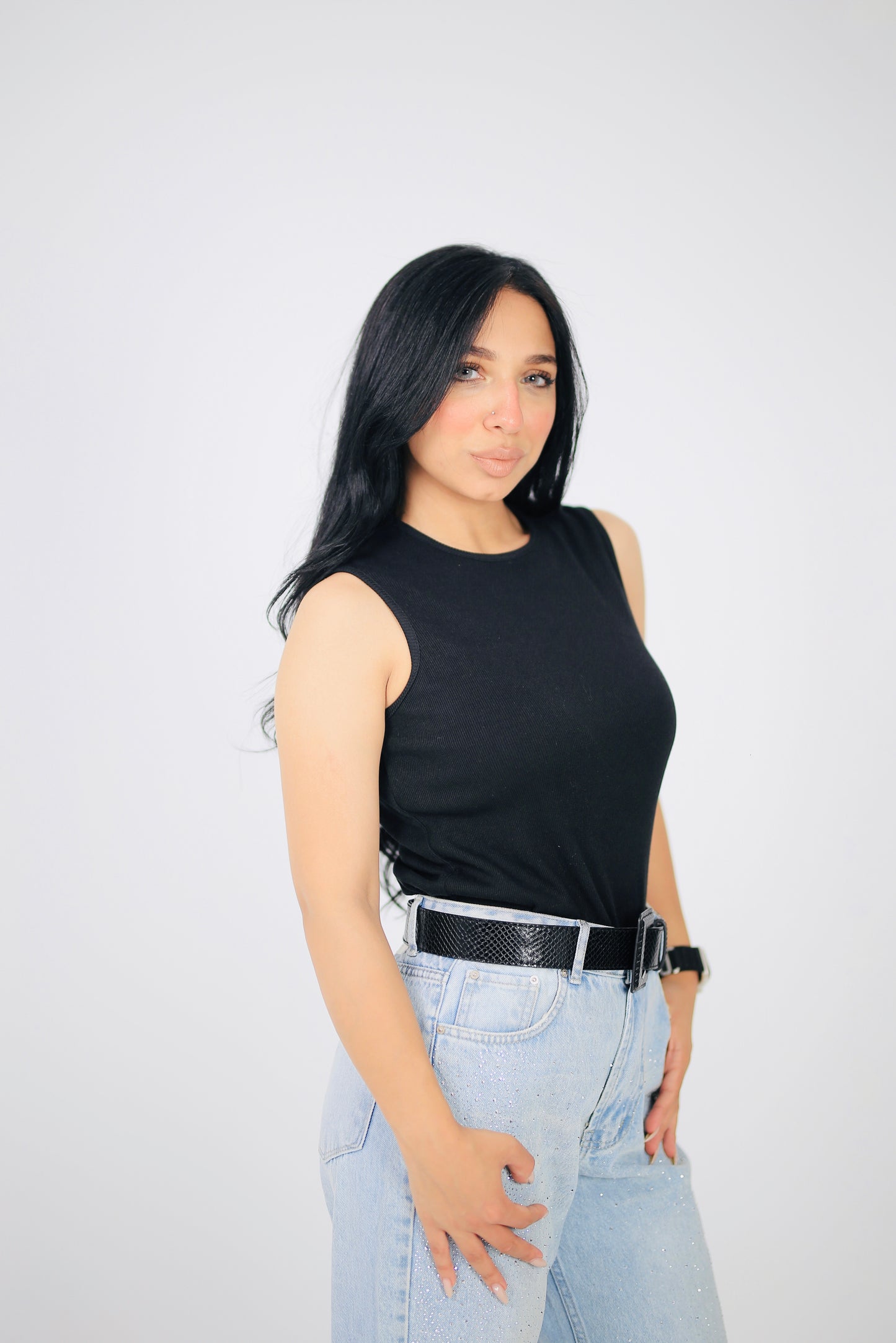 Crewneck Ribbed Tank Top